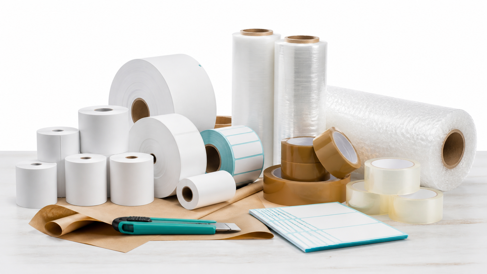 Packaging and paper rolls